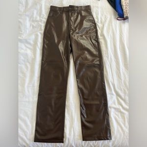 Abercombie brown leather pants